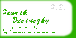 henrik dusinszky business card